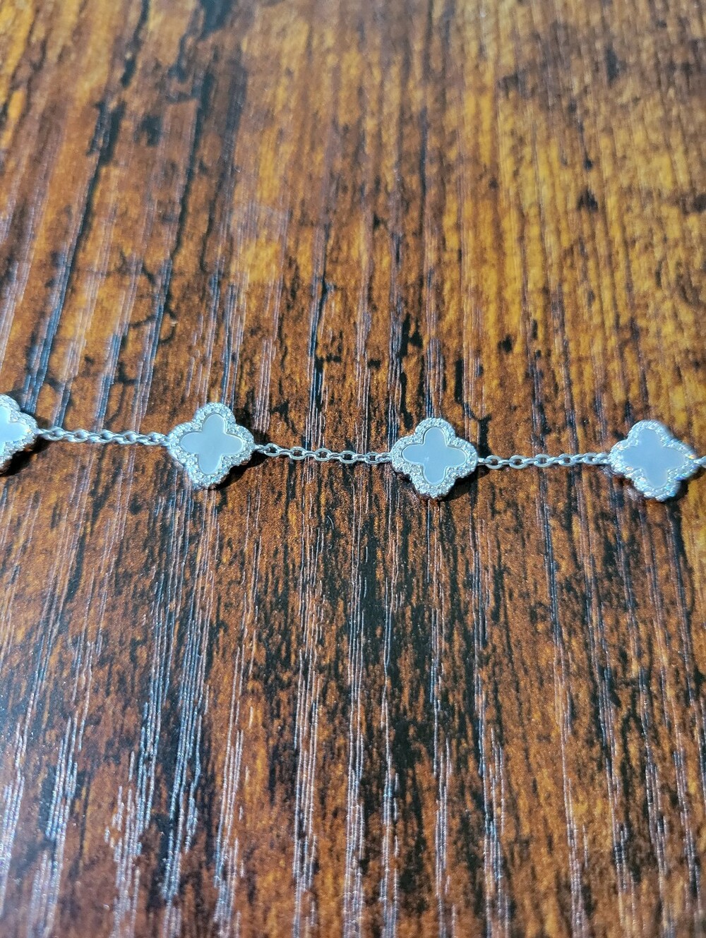 Opal Clover Sterling Silver Bracelet - Picture 3 of 3